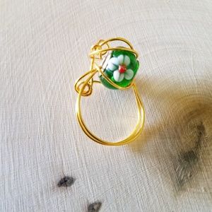 Handmade Beaded Wire Ring